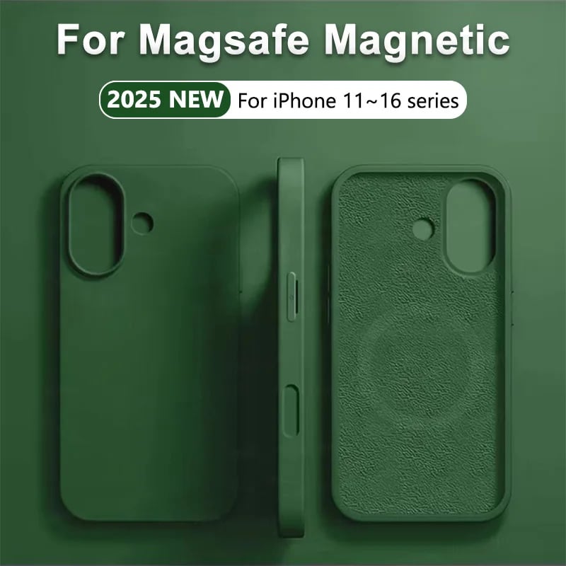 Silikonový kryt MagSafe Liquid pro iPhone 16 15 14 13 12 11 Pro Max Plus s magnetickým bezdrátovým nabíjením