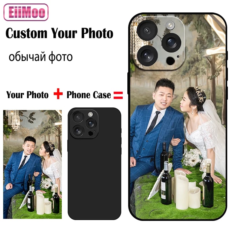 Vlastní foto pouzdro na telefon personalizované DIY jméno obrázek TPU kryt pro iPhone 15 16 14 13 12 11 XR XS Pro Max