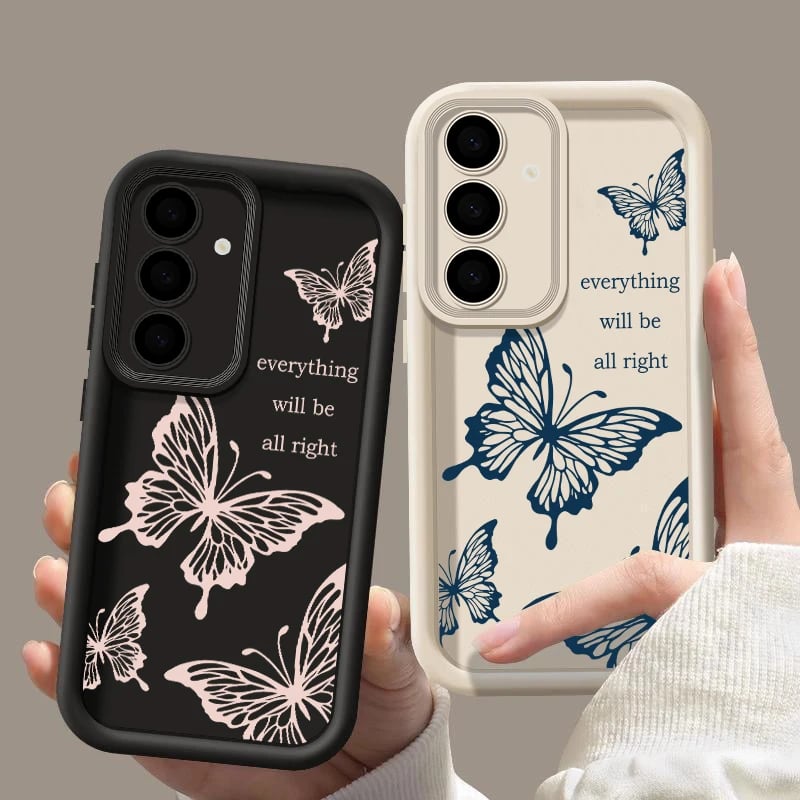 Nárazuvzdorný měkký kryt na telefon s motýlem pro Samsung Galaxy S25 S24 S23 S22 Ultra A Series 5G