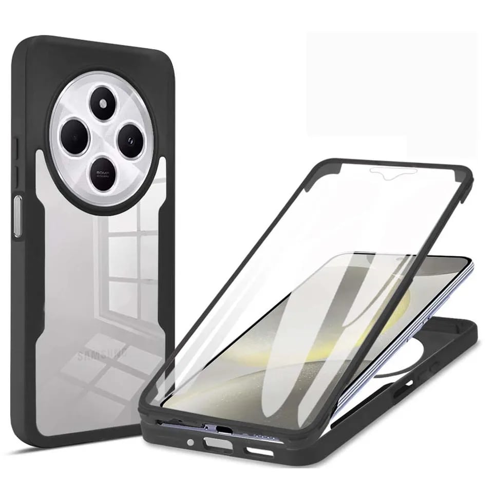 Celotělový průhledný nárazuvzdorný kryt na telefon, 360stupňový ochranný kryt obrazovky, čirý ochranný kryt