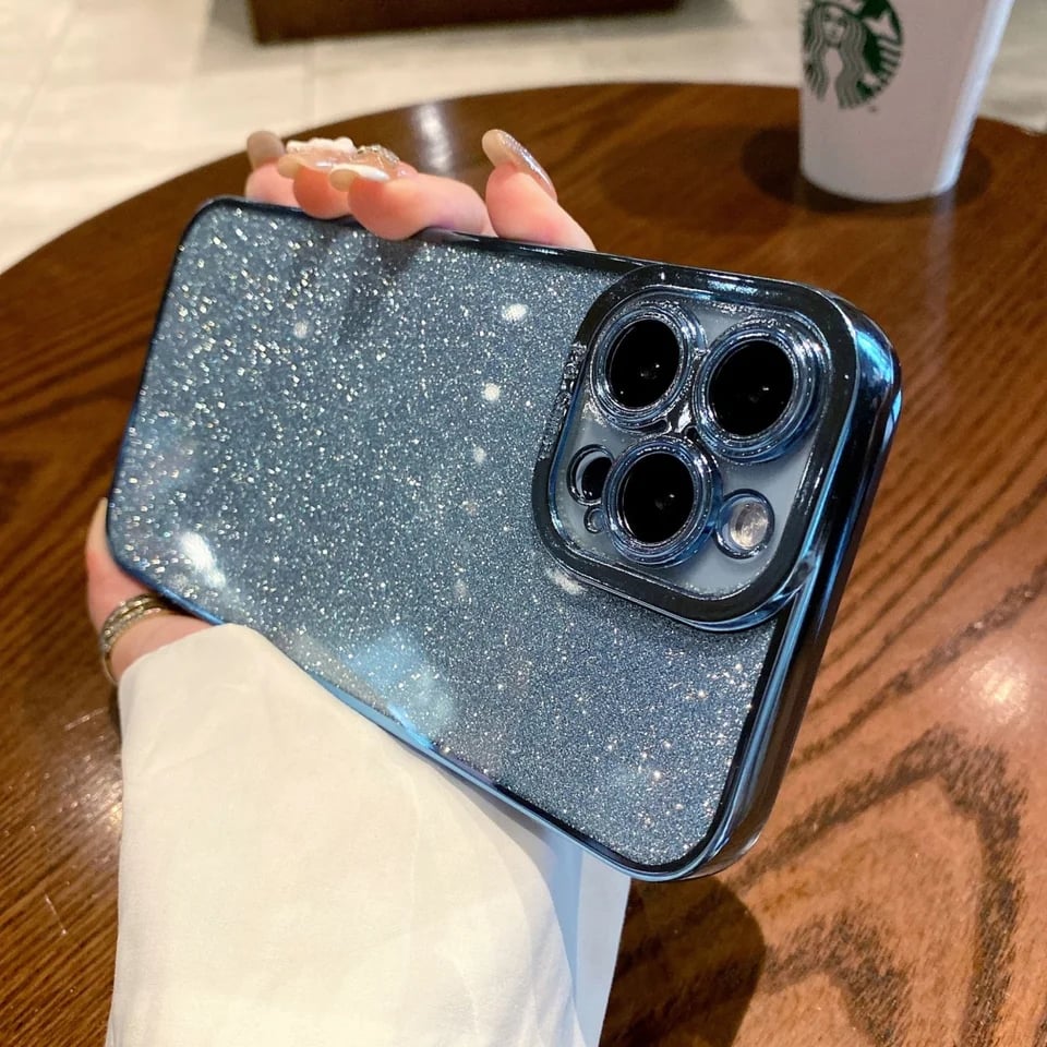 Silikonový třpytivý kryt pro iPhone - čtvercový pokovený třpytivý kryt pro iPhone 16 15 14 13 12 11 Pro Max