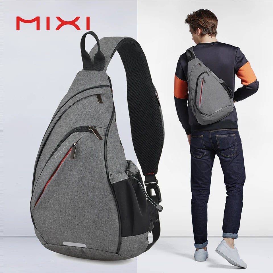 Nabíjecí USB Sling Bag Crossbody Batoh pro muže a ženy Cestovní sportovní školní batoh s ochranou proti krádeži