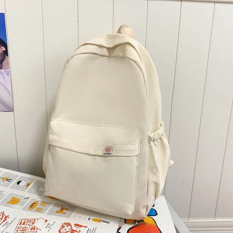 Voděodolný nylonový dámský cestovní batoh - školní taška pro dospívající dívky, jednobarevná školní taška