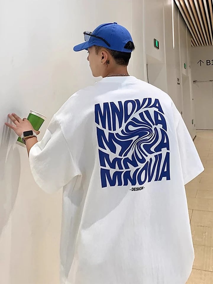 Pánské tričko s potiskem bavlna streetwear hip hop krátký rukáv letní móda