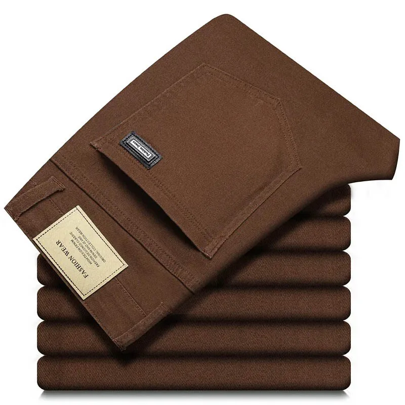 Pánské džíny business casual rovný střih stretch denim kalhoty 5 barev velikosti 28-44