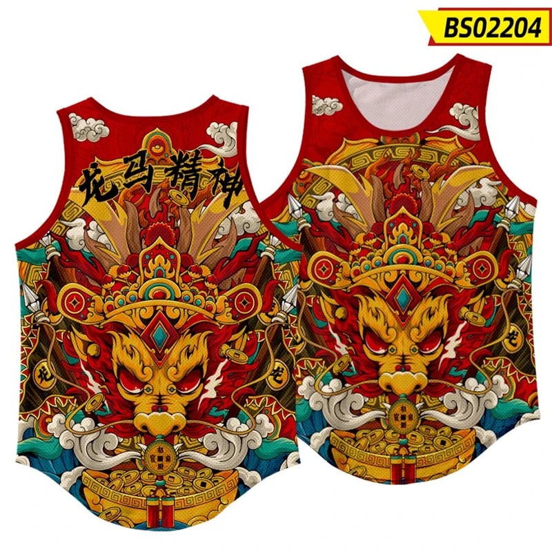 Pánské 3D tílko s drakem - Módní hip hop vest pro muže a chlapce grafický top