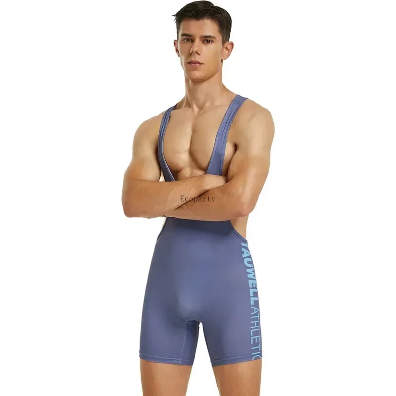 Pánský sportovní bodysuit pro posilování a wrestling - elastické tílko na cvičení