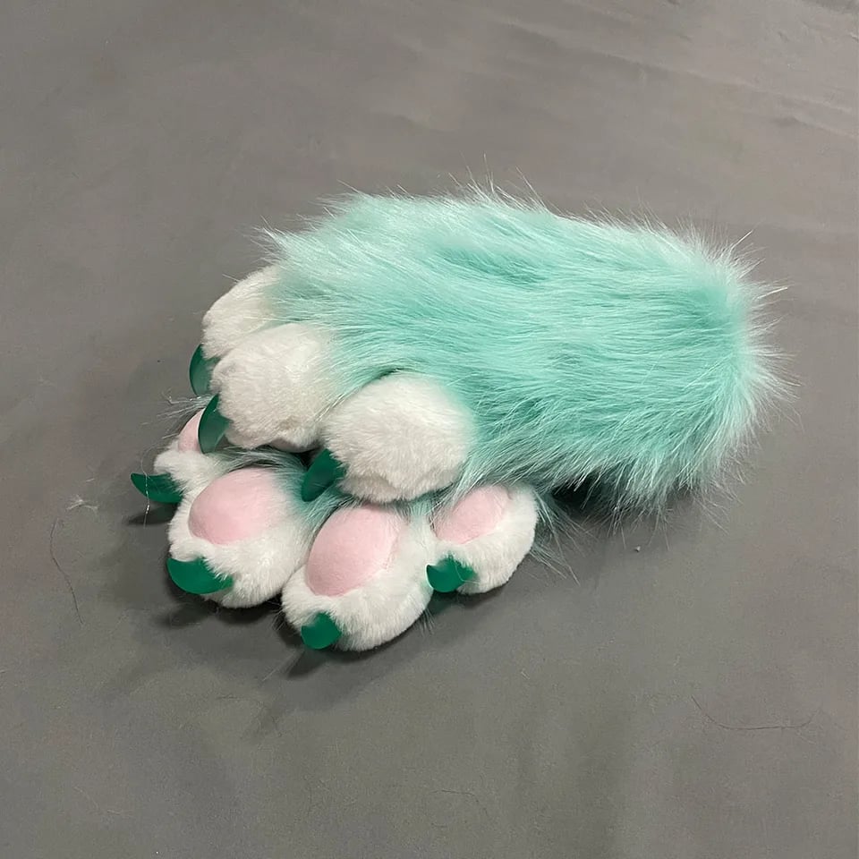 Chlupaté kočičí tlapky rukavice plyšové furry cosplay kostým doplňky halloween