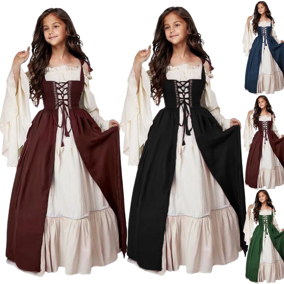 Středověké renesanční kostýmy pro ženy viktoriánské princezna steampunk šaty dlouhé plus size