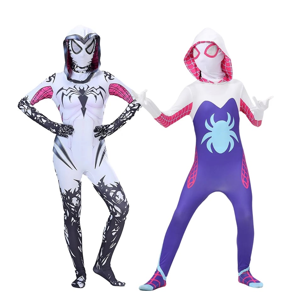Kostým superhrdiny pavoučí žena pro dívky Halloween cosplay overal dětský dospělý