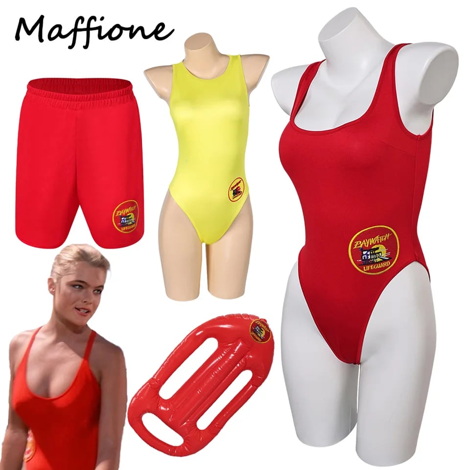 Červené bikini kostým Baywatch sexy plavky dámské letní pláž párty oblečení set