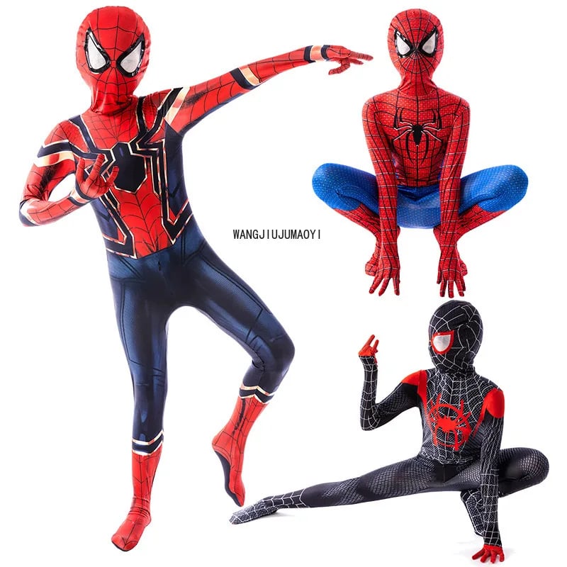 Superhero kostým pro děti a dospělé - Miles Cosplay overal s kapucí na Halloween a oslavy