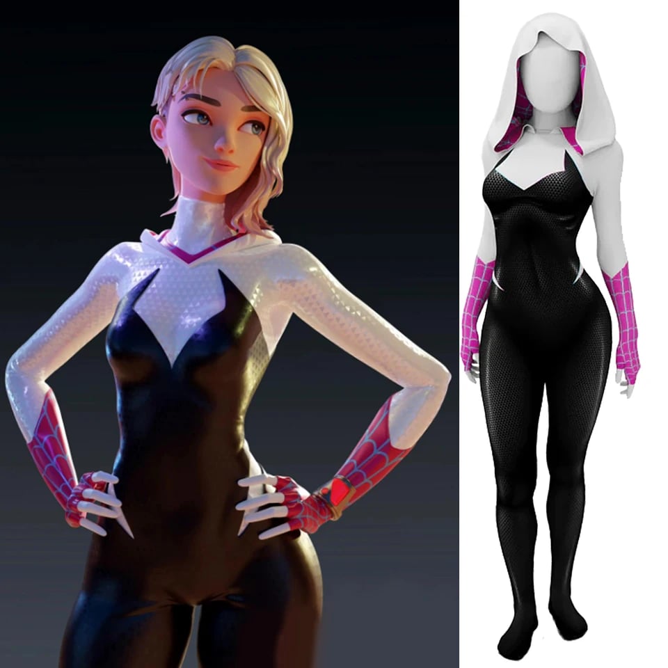 Kostým Gwen Stacy Spider-Verse Cosplay Superhrdinka Spandex Bodysuit Halloween Zentai