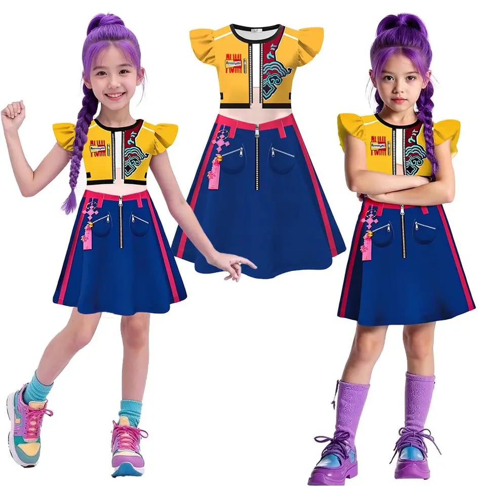 Rumi cosplay kostým šaty Korean pop roleplay letní Halloween oblečení 3D tisk dívčí