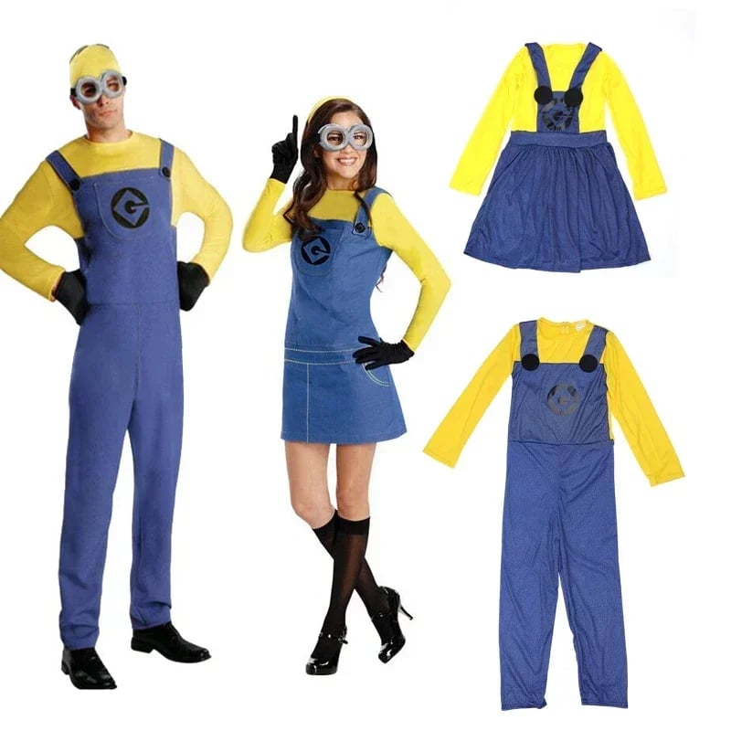 Mimoně kostým overal šaty klobouk Halloween cosplay dospělí ženy muži 95 znaků