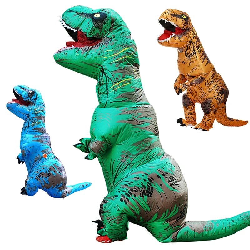 Nafukovací kostým dinosaura T-Rex pro dospělé i děti Halloween párty maškarní kostým