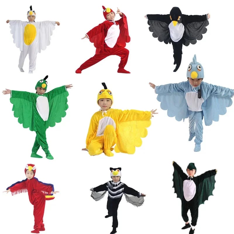 Dětský a dospělý kostým zvířat - pták orel papoušek vlaštovka na Halloween a karneval