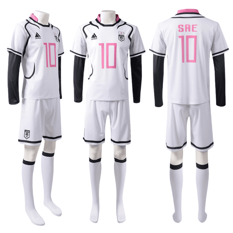 Anime Blue Lock fotbalový dres U20 cosplay kostým bílý fotbalový uniform