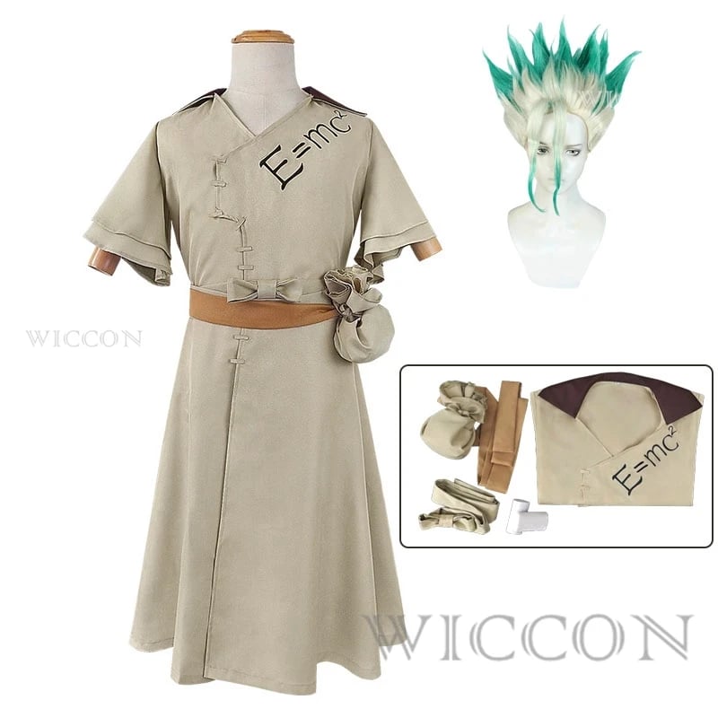 Anime cosplay paruka a kostým Senku Ishigami na Halloween a karneval - kompletní outfit