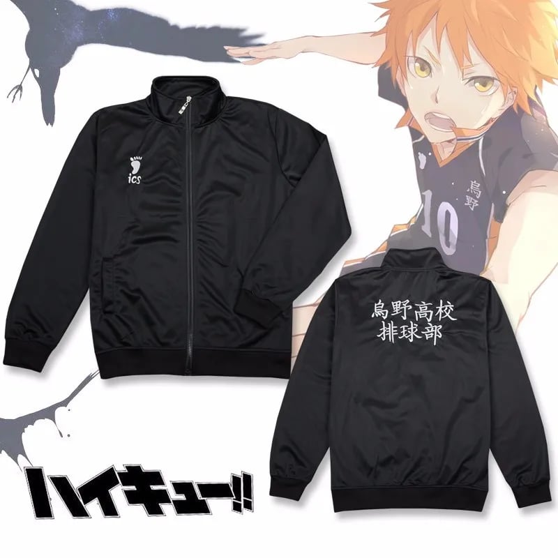 Cosplay bunda Karasuno volejbalový klub černá sportovní uniforma anime kostým XS-3XL