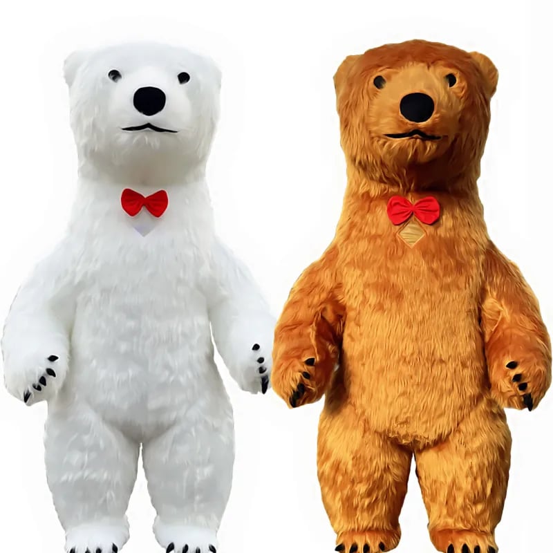 Nafukovací kostým bílého medvěda 2-3m maskot pro narozeninové oslavy a roleplay