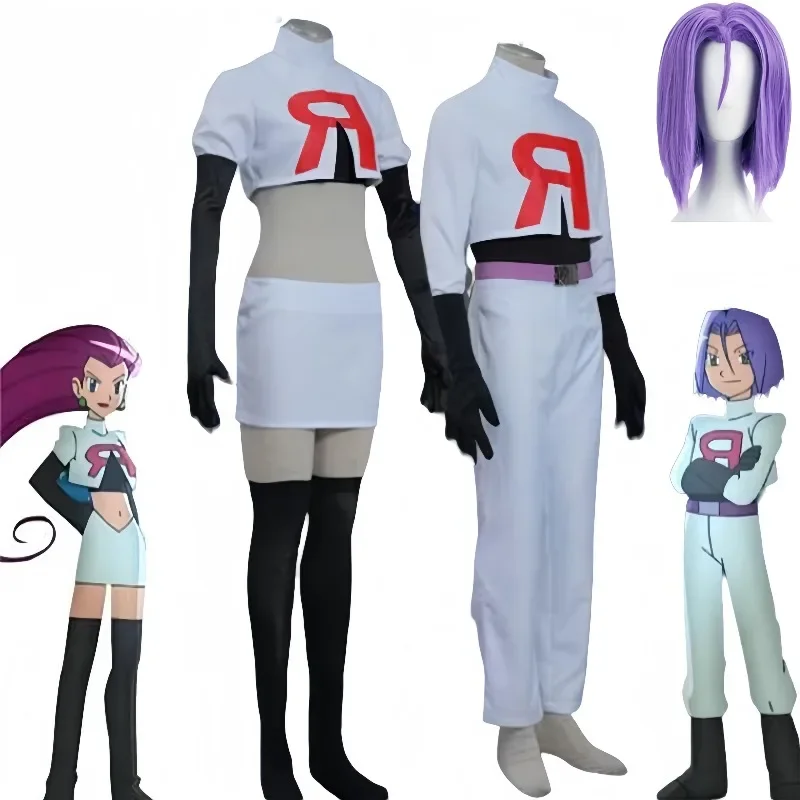Anime Cosplay Kostým Dospělí Halloween Team Rocket Jessie James Kompletní Sada Kostým