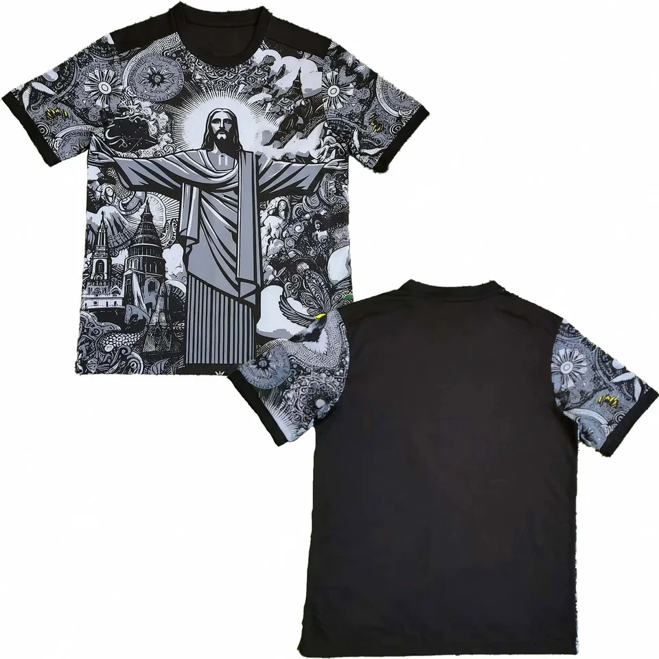 Fotbalový dres Ježíš černošedý pro dospělé a děti letní tréninkové tričko