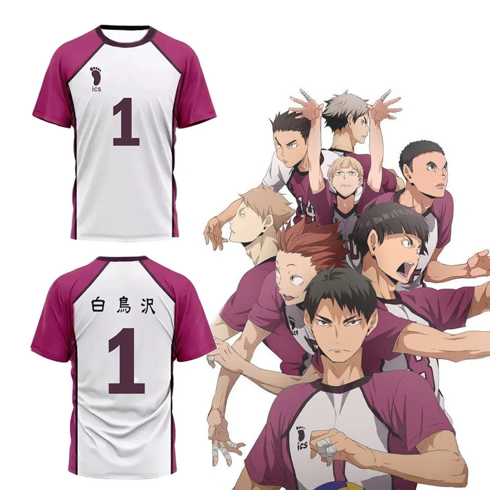 Haikyuu Volejbalový Dres Shiratorizawa Academy Cosplay Uniform Unisex Tričko Mikina Anime