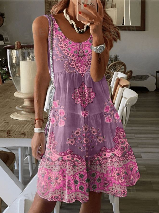 Letní dámské plus size šaty s volány a výstřihem do V - elegantní nadměrná móda