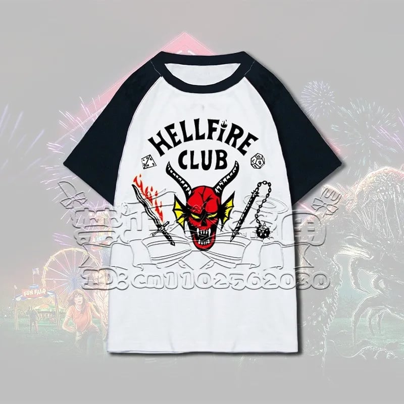 Stylový 3D tričko Stranger Things - Pánské a dětské, rockový motiv Hellfire klub