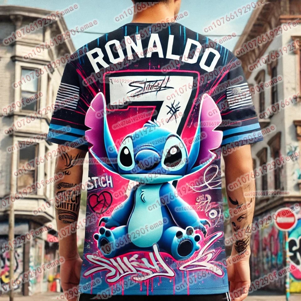 Dětské tričko Stitch letní sportovní bavlněné tričko pro kluky a holky modré XS-XXL