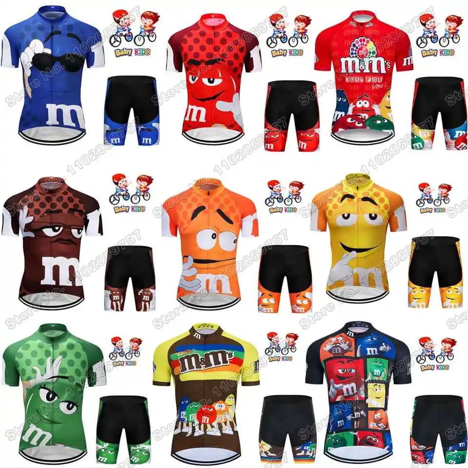 Dětský cyklistický set – zábavný dres s roztomilým motivem pro kluky a holky, prodyšný MTB oděv