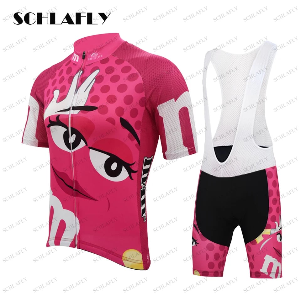 Dámský cyklistický dres - prodyšný, rychleschnoucí, růžový set pro silniční a horské kolo