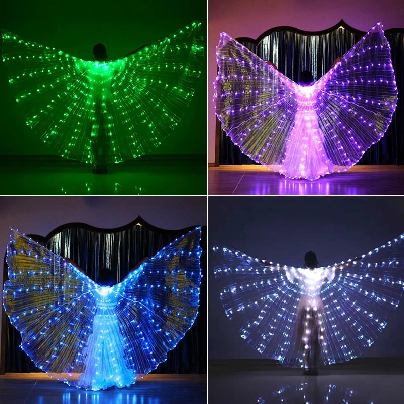 Svítící LED motýlí křídla pro tanečnice - elegantní kostým na performance, párty a show