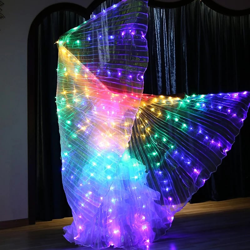 LED motýlí křídla pro tanečnice - zářící párty kostým na belly dance a karnevaly