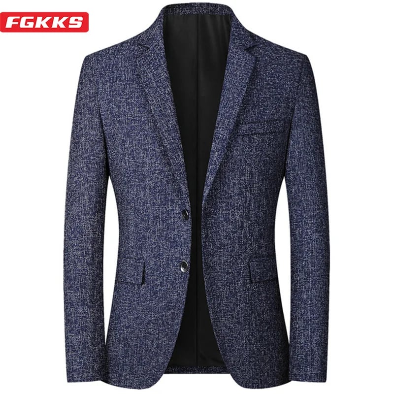 Pánský elegantní blazer štíhlý střih společenské sako jarní/podzimní módní kancelářský styl