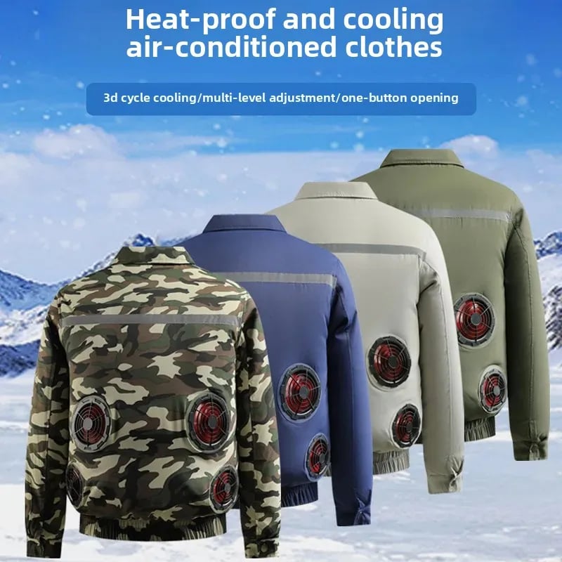 Velký chladicí ventilátor - prodyšné pracovní oblečení s UV ochranou pro letní vedra