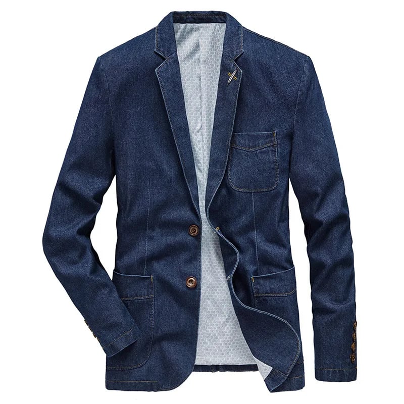 Pánská džínová bunda slim fit • jarní/podzimní módní kabát • elegantní business styl • M-4XL