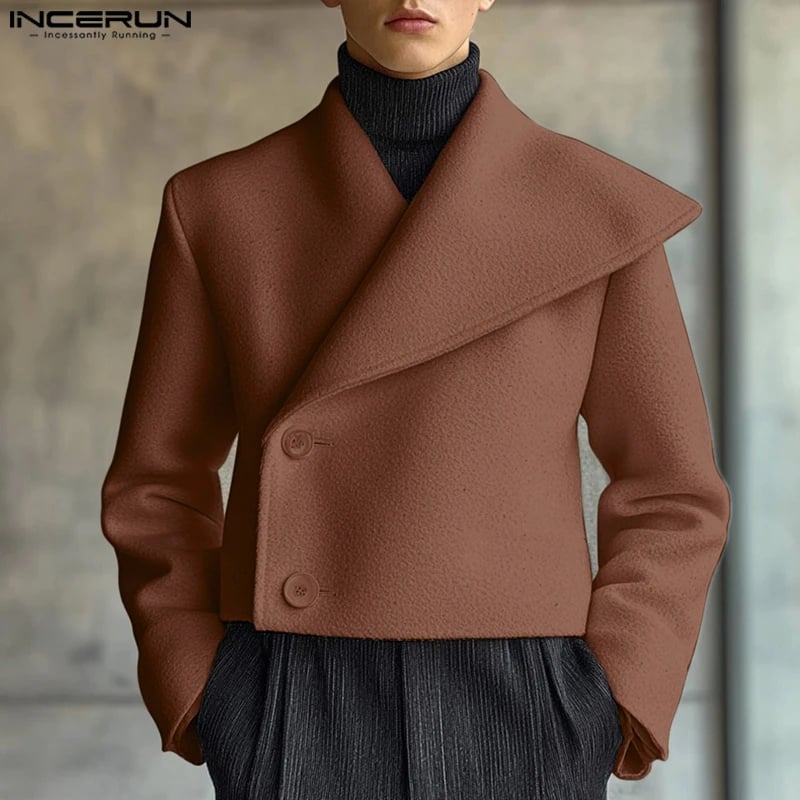 Pánský stylový asymetrický blazer casual streetwear módní elegantní jarní kabát