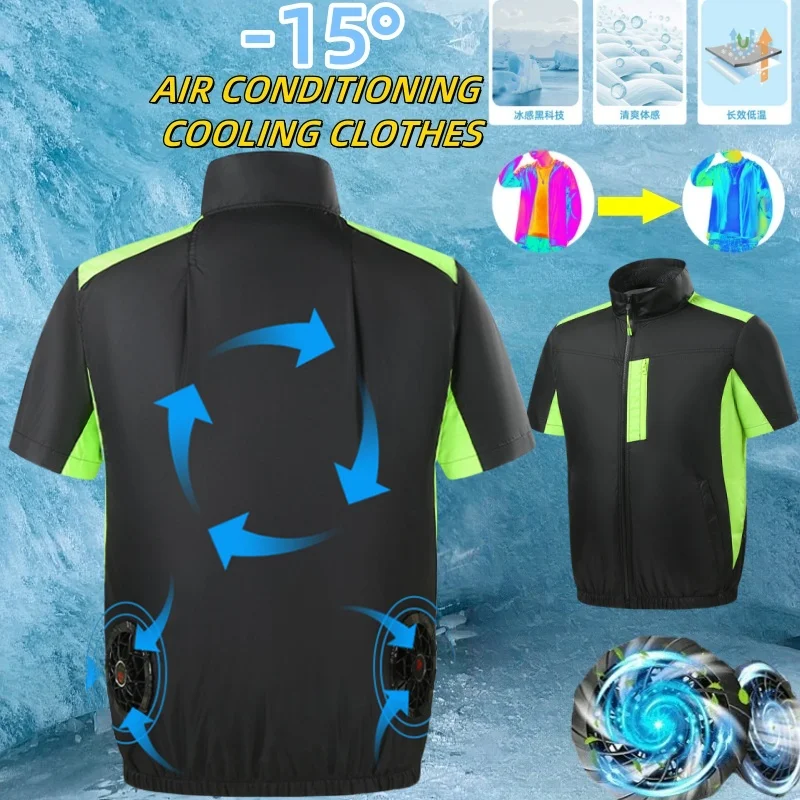 Pánská chladící vesta s ventilátorem USB - Prodyšná klimatizační bunda do horkého počasí