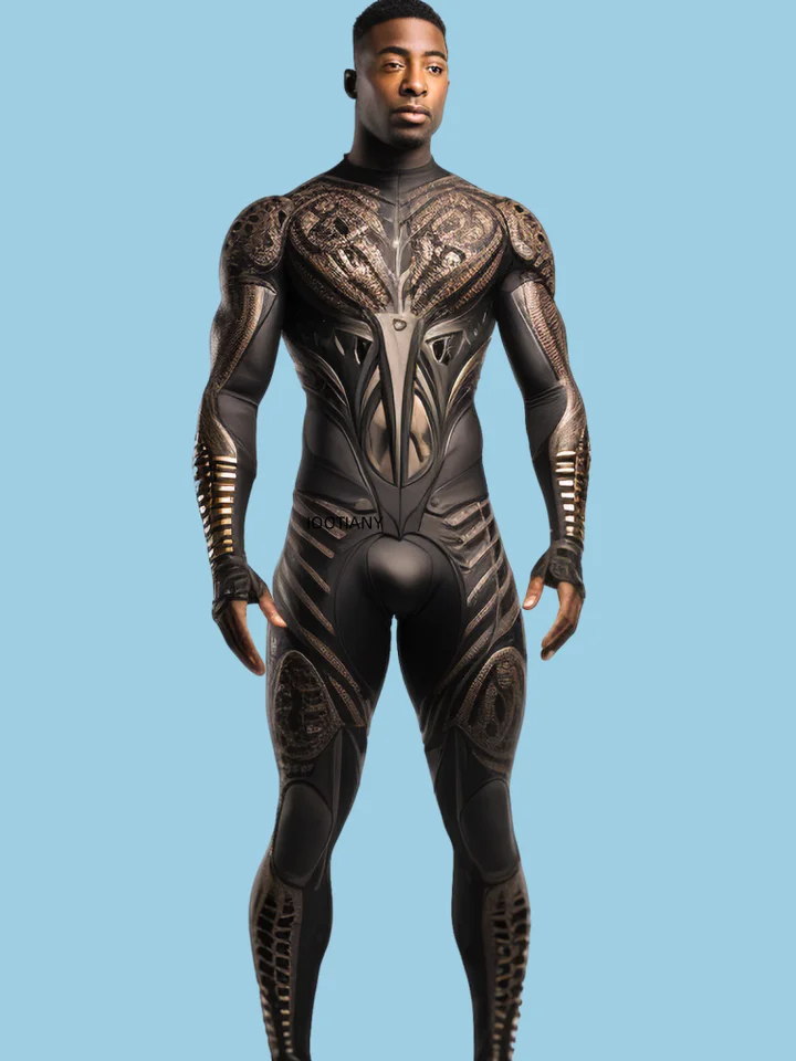 Pánský Halloween kostým Zentai - Elastický sci-fi oblek pro karneval a cosplay