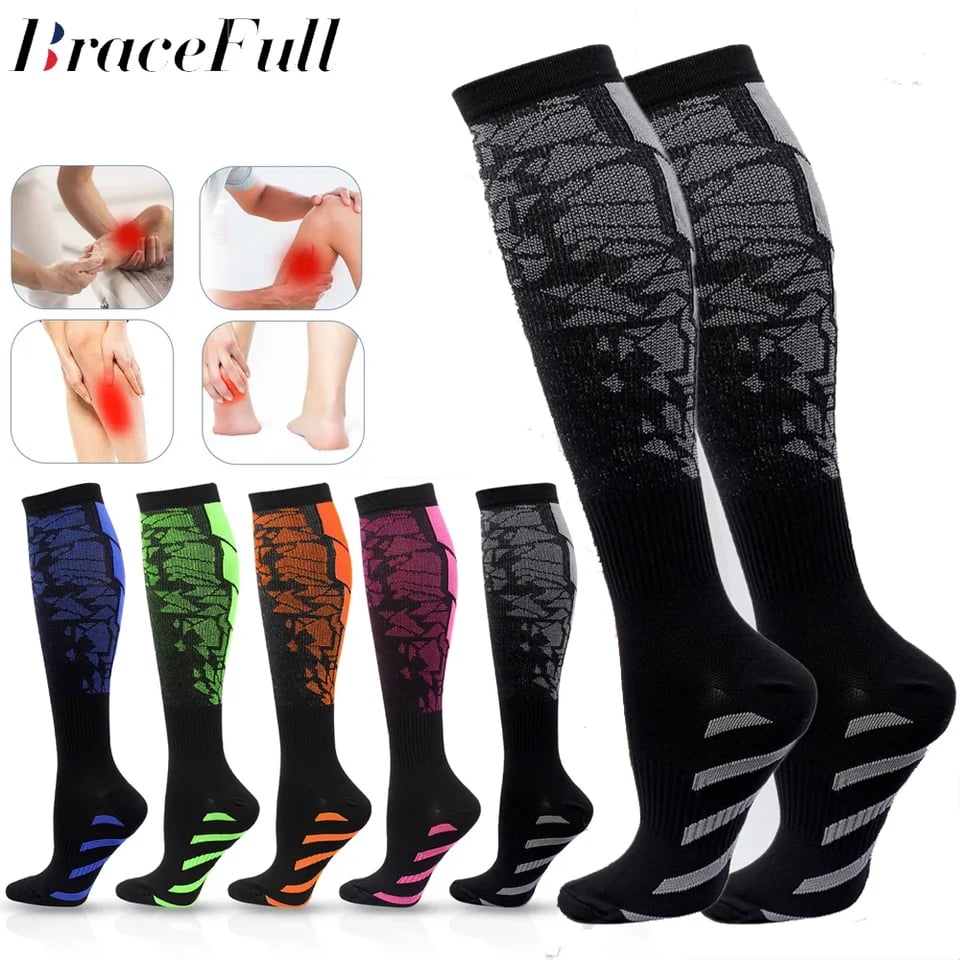 Kompresní ponožky 20-30 mmHg pro sport a zdraví - unisex běh, cyklistika, úleva žilám