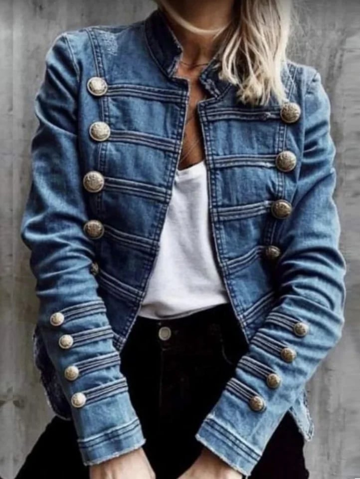 Dámská džínová bunda stylová péřová zimní kabát módní Street styl elegantní vrstva