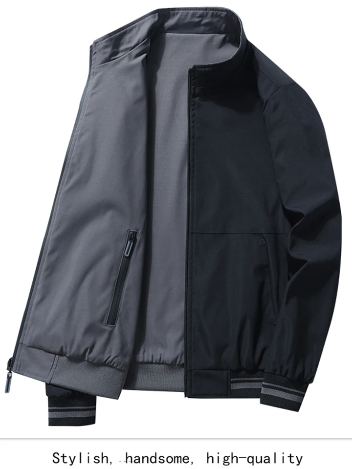 Pánská bunda 2v1 nepromokavá prošívaná sportovní outdoor softshell černá modrá