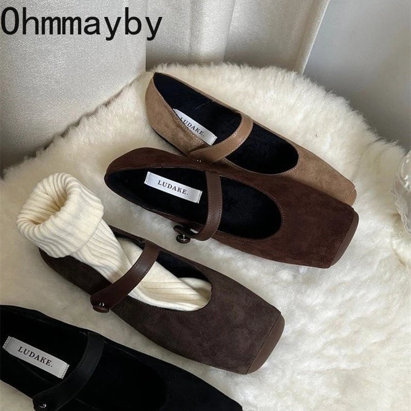 Dámské Mary Jane slip-on boty s čtvercovou špičkou jaro 2025 baletní obuv