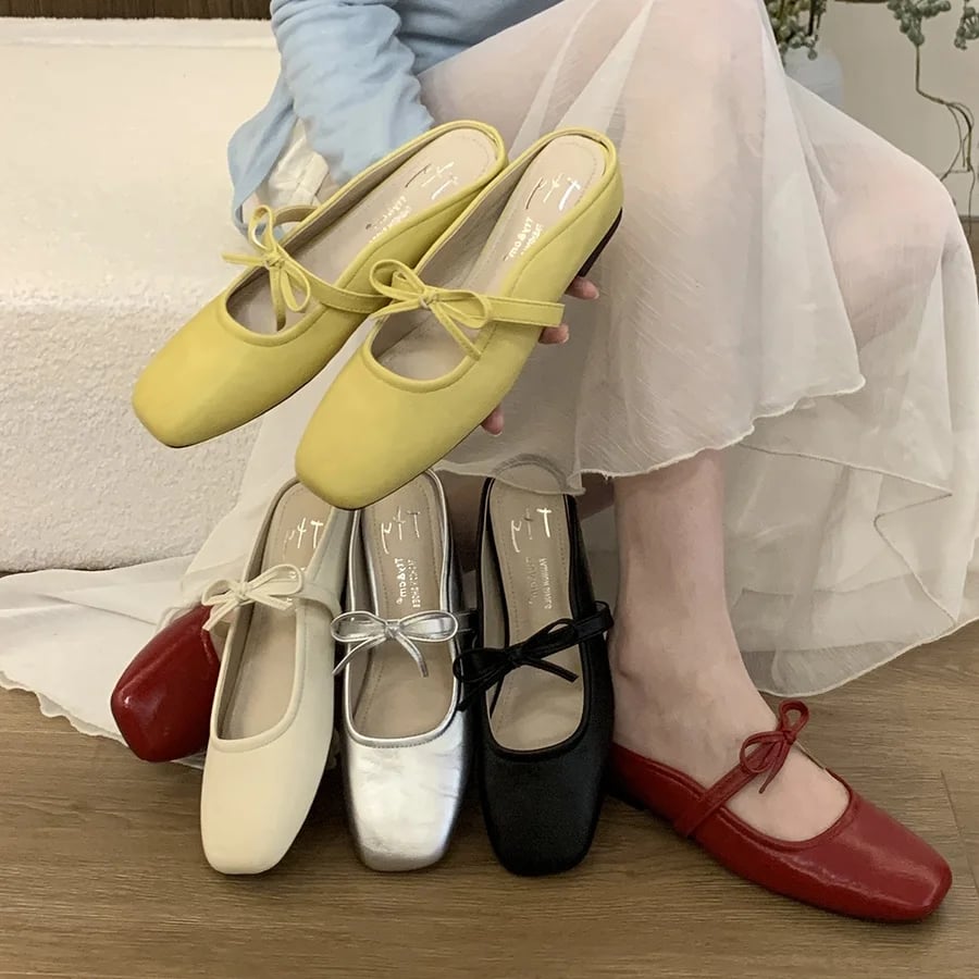 Dámské pohodlné ploché balerínky Slip-On s kulatou špičkou
