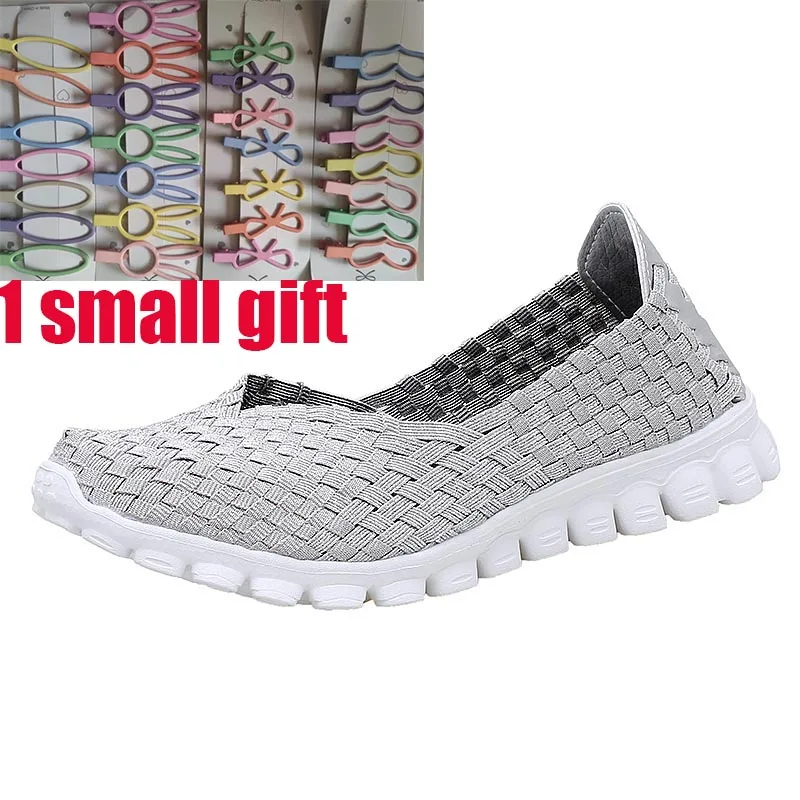 Dámské podzimní slip on mokasíny ploché jednobarevné tkané módní boty