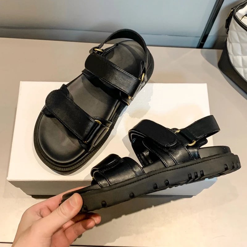 Letní dámské sandály gladiátor s podpatkem béžové pohodlné boty 2025