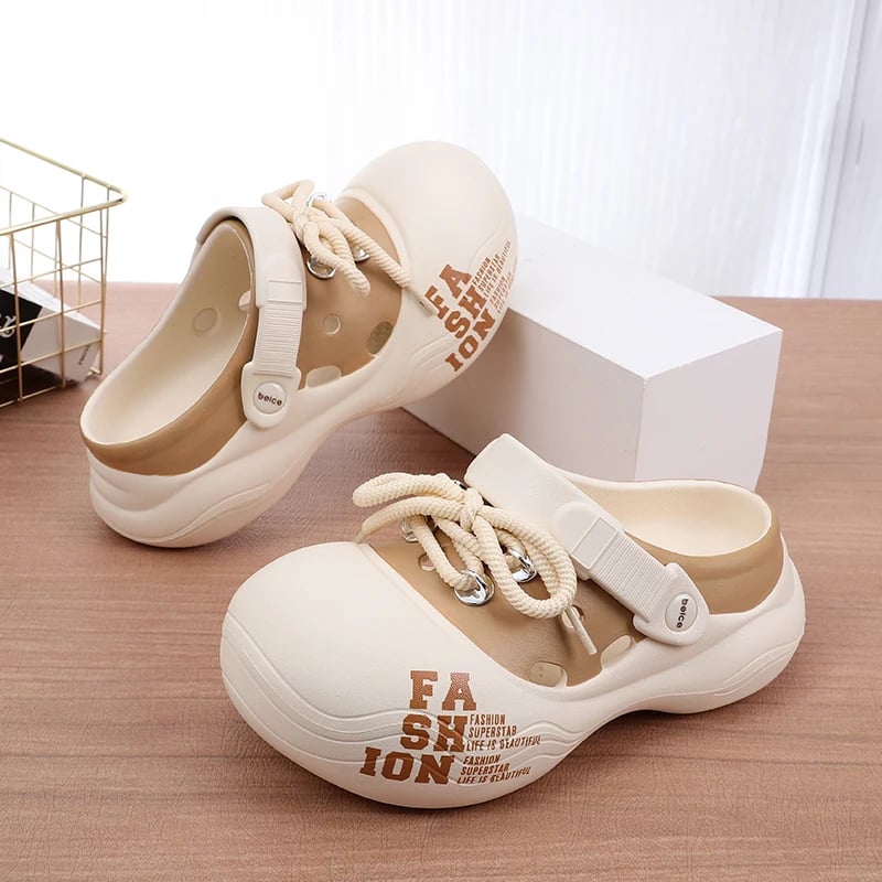 Dámské venkovní sandály s tlustou platformou protiskluzová podešev prodyšné uzavřená špička