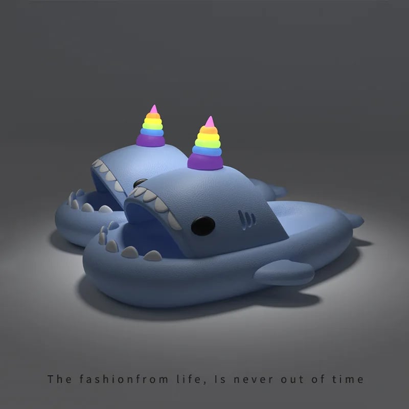 Žraločí pantofle pro ženy i muže letní svítící ve tmě s platformou domácí i na pláž